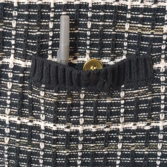 J Crew Factory Tweed Lady Cardigan Black & white Size Small - Picture 7 of 8